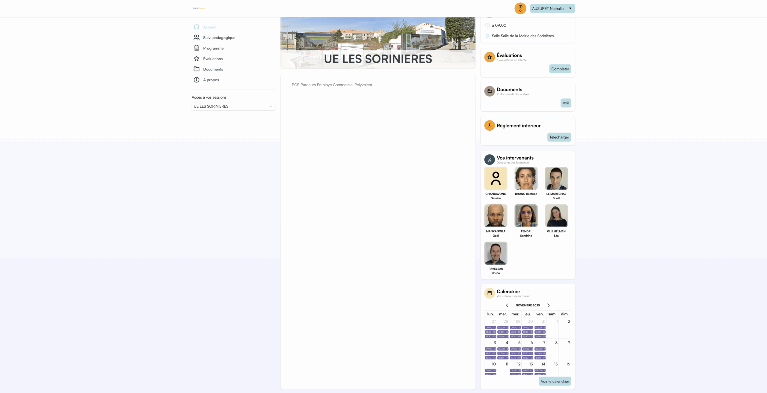 Espace personnel avec logo de l'enseigne